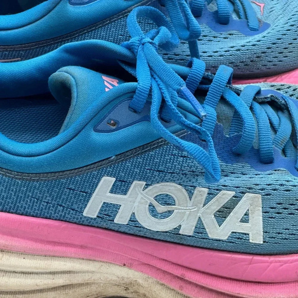 Hoka One One W Bondi 8 Women’s Size 8B 1127954 CSAA coastal Sky Running Shoes - Picture 4 of 12